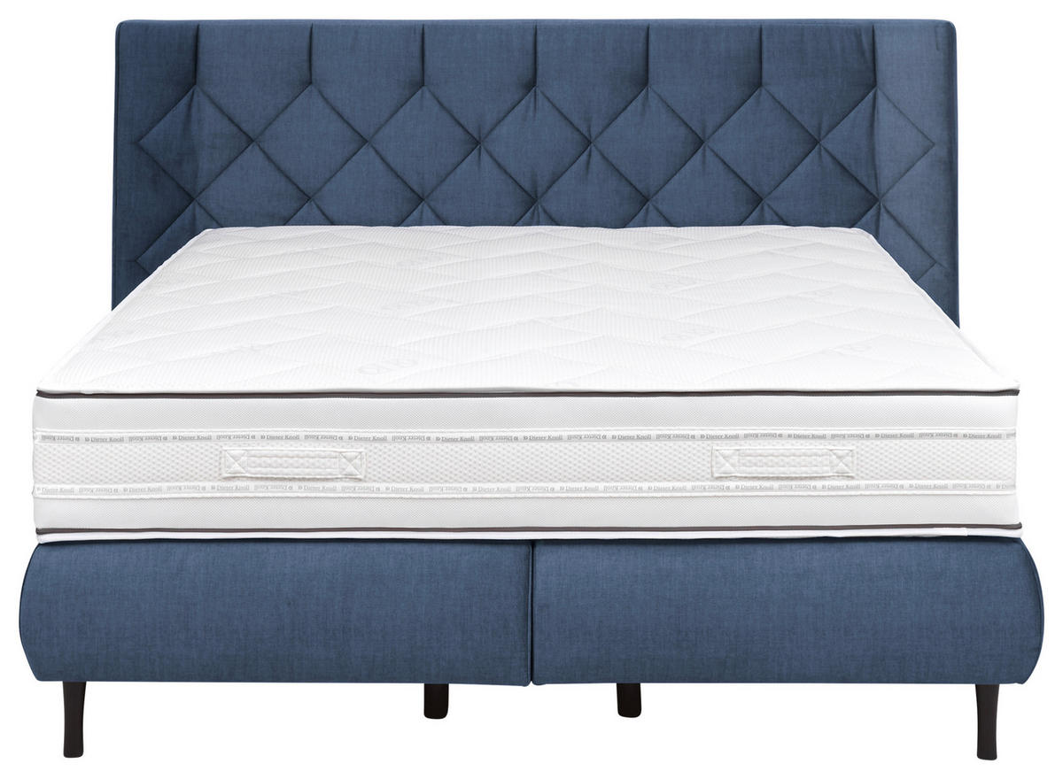 BOXSPRINGBETT 200/200 cm  in Blau  - Blau/Schwarz, KONVENTIONELL, Holz/Holzwerkstoff (200/200cm) - Dieter Knoll