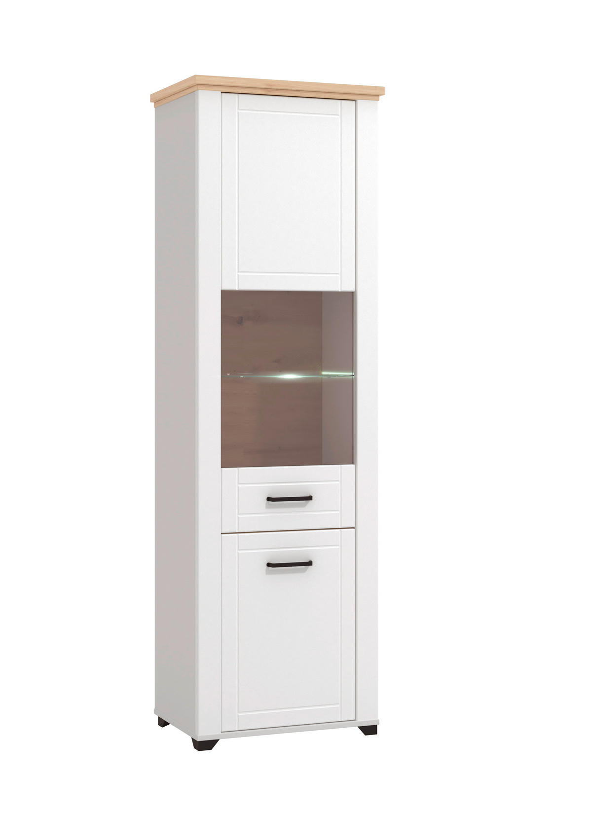 VITRÍNA, biela, dub artisan, 61/194/41 cm - čierna/biela, Basics, kompozitné drevo/plast (61/194/41cm) - Landscape