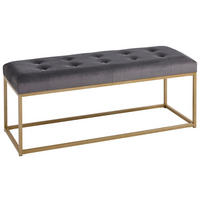 TABURE-KLUPA tekstil  siva, zlatne boje        - siva/zlatne boje, Trend, tekstil/metal (122/44/47cm) - Livetastic