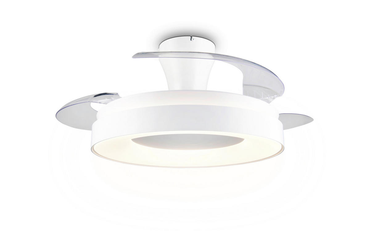 DECKENVENTILATOR - Klar/Weiß, Design, Kunststoff/Metall (49.5/29cm)