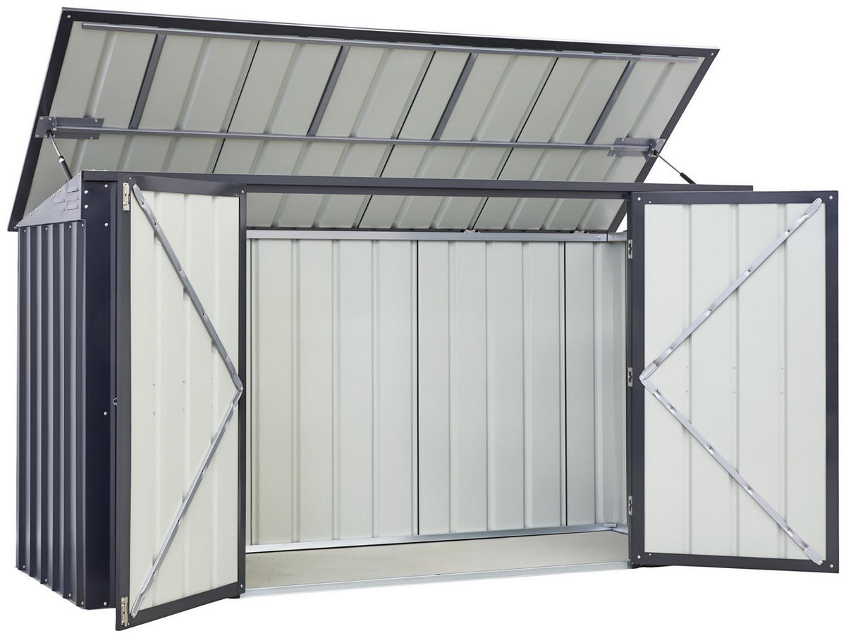 MÜLLTONNENBOX - Anthrazit, Basics, Metall (236/131,5/101cm)