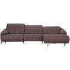 ECKSOFA in Echtleder Altrosa  - Beige/Schwarz, Design, Leder/Metall (313/165cm) - Emilio Belluti