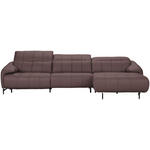 ECKSOFA in Echtleder Altrosa  313/165 cm  - Beige/Schwarz, Design, Leder/Metall (313/165cm) - Emilio Belluti