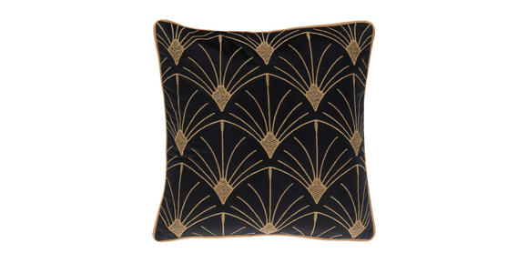 KISSENHÜLLE SARY 45/45 cm - Goldfarben/Schwarz, Design, Textil (45/45cm) - Novel