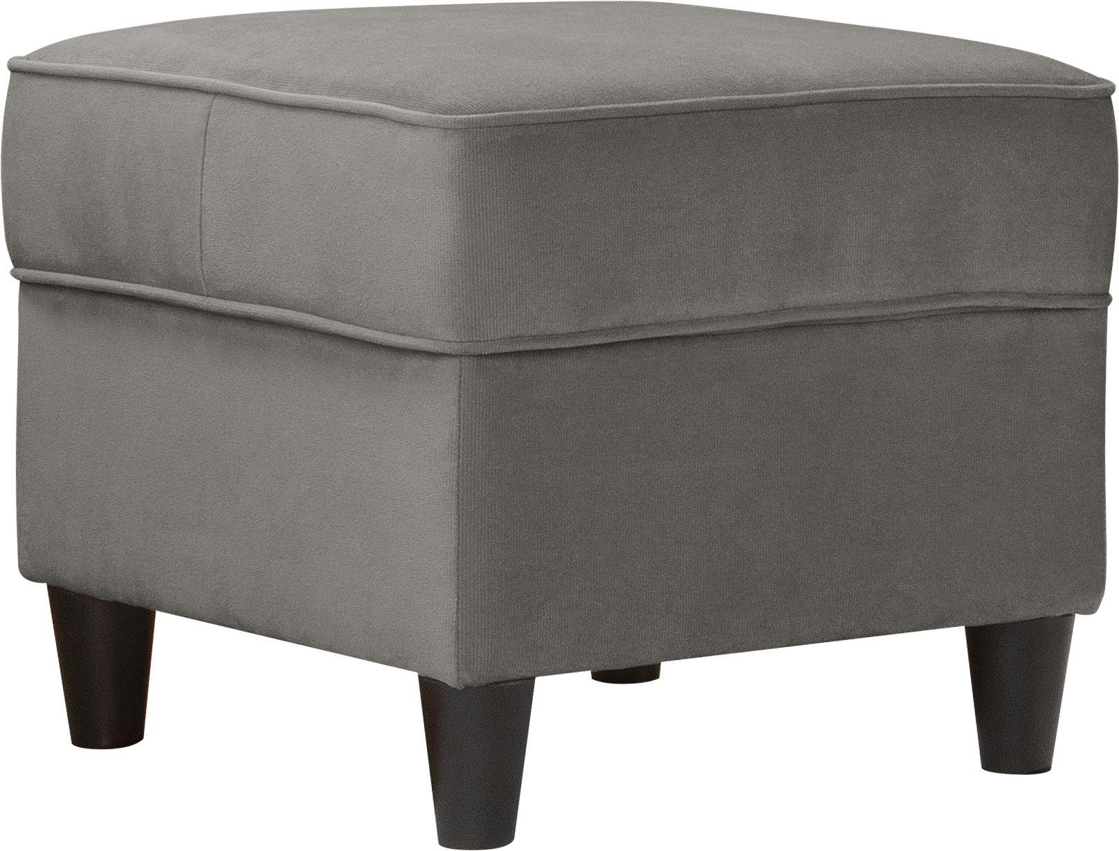 HOCKER in Textil Grau  - Schwarz/Grau, Design, Holz/Textil (52/45/52cm) - MID.YOU