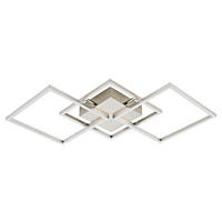 LED-DECKENLEUCHTE 3,2 W    75,5/37/6 cm  - Nickelfarben, Trend, Kunststoff/Metall (75,5/37/6cm) - Novel