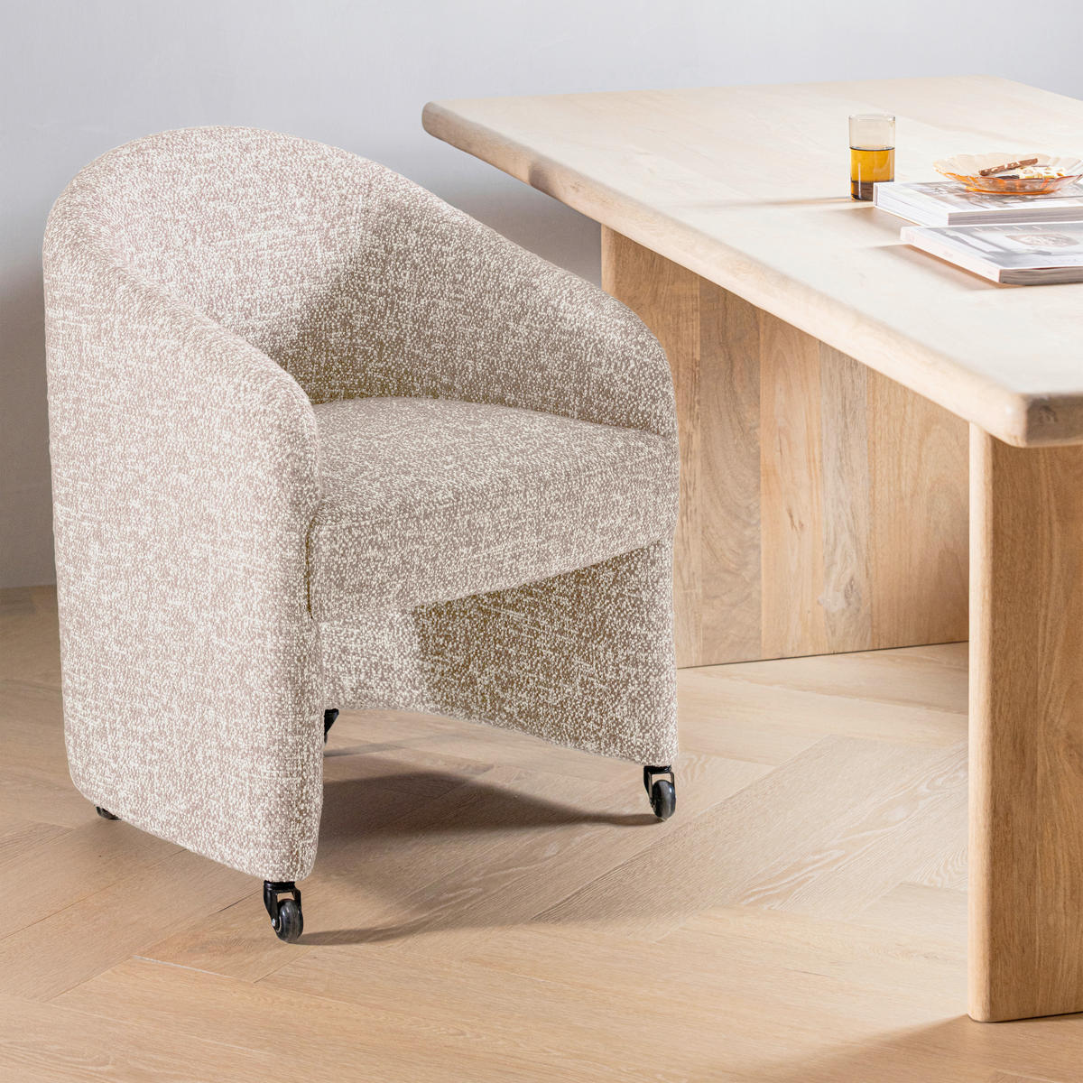 ARMLEHNSTUHL   Webstoff  Naturfarben  - Naturfarben, MODERN, Kunststoff/Textil (64/83/64cm) - Livetastic