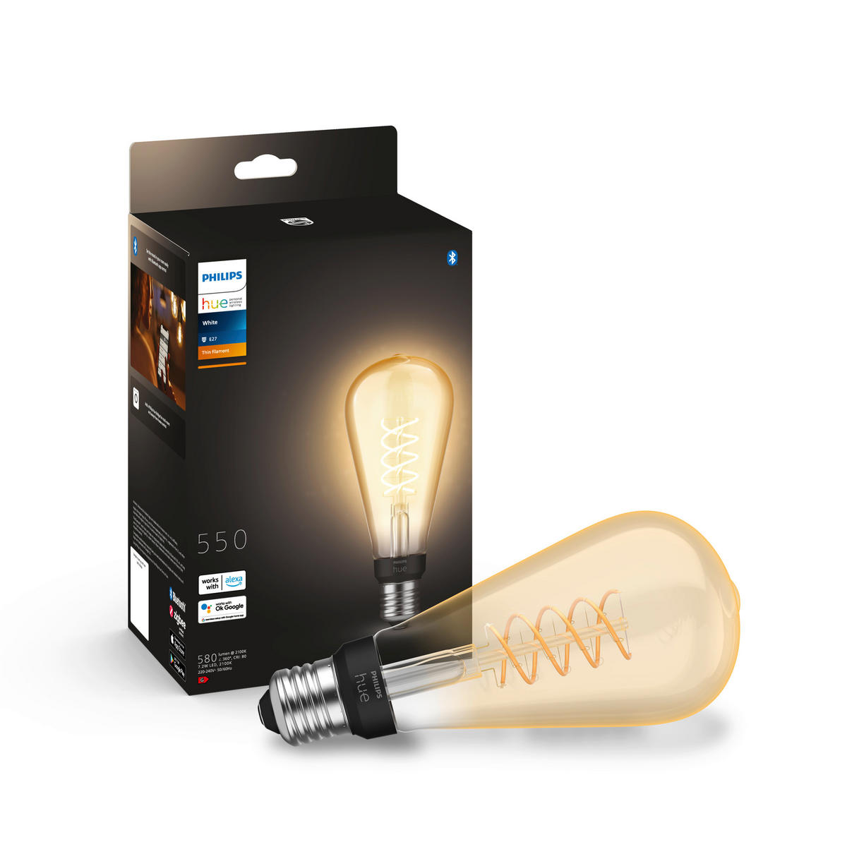 LED-FILAMENT-LEUCHTMITTEL   E27 7 W  - Basics (7,2/16,4/7,2cm) - Philips HUE