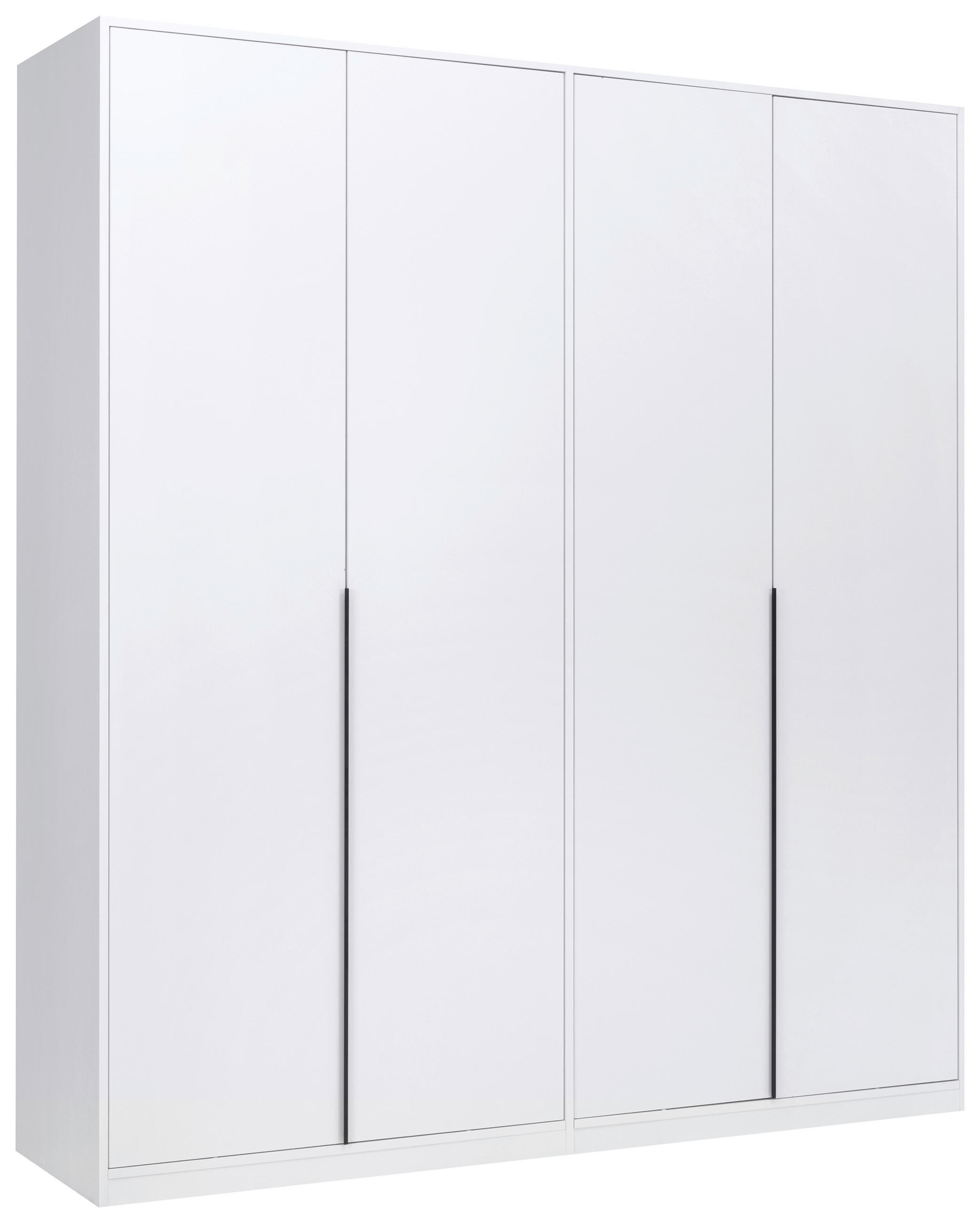 DREHTÜRENSCHRANK Weiss  - Weiss/Schwarz, Modern, Holzwerkstoff/Metall (185/211/53cm) - MID.YOU