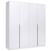 DREHTÜRENSCHRANK Weiss  - Weiss/Schwarz, Modern, Holzwerkstoff/Metall (185/211/53cm) - MID.YOU