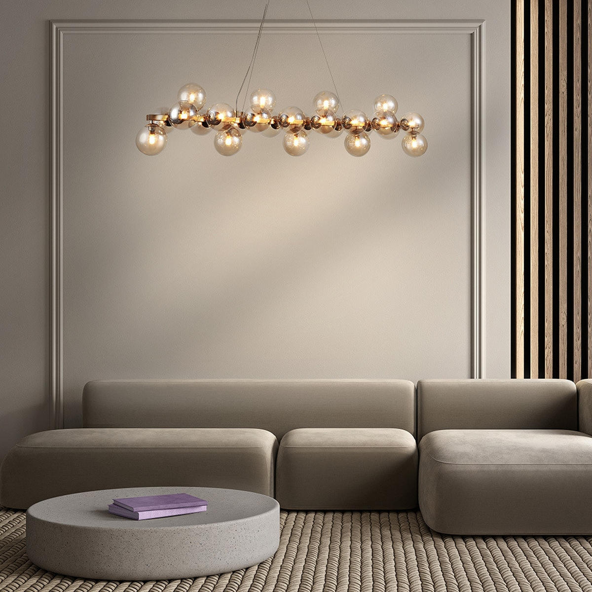 PENDELLEUCHTE 23,8/22,8/123,5 cm  - Goldfarben, Trend, Glas/Metall (23,8/22,8/123,5cm) - MAYTONI