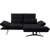 ECKSOFA in Echtleder Schwarz  - Schwarz, Design, Leder/Metall (210/130cm) - Dieter Knoll