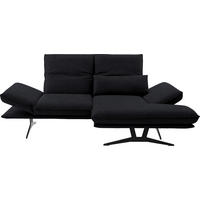 ECKSOFA in Echtleder Schwarz  - Schwarz, Design, Leder/Metall (210/130cm) - Dieter Knoll