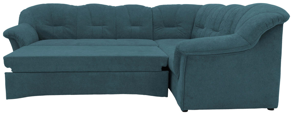 ECKSCHLAFSOFA in Mikrofaser Petrol  - Petrol/Schwarz, KONVENTIONELL, Kunststoff/Textil (243/192cm) - MID.YOU