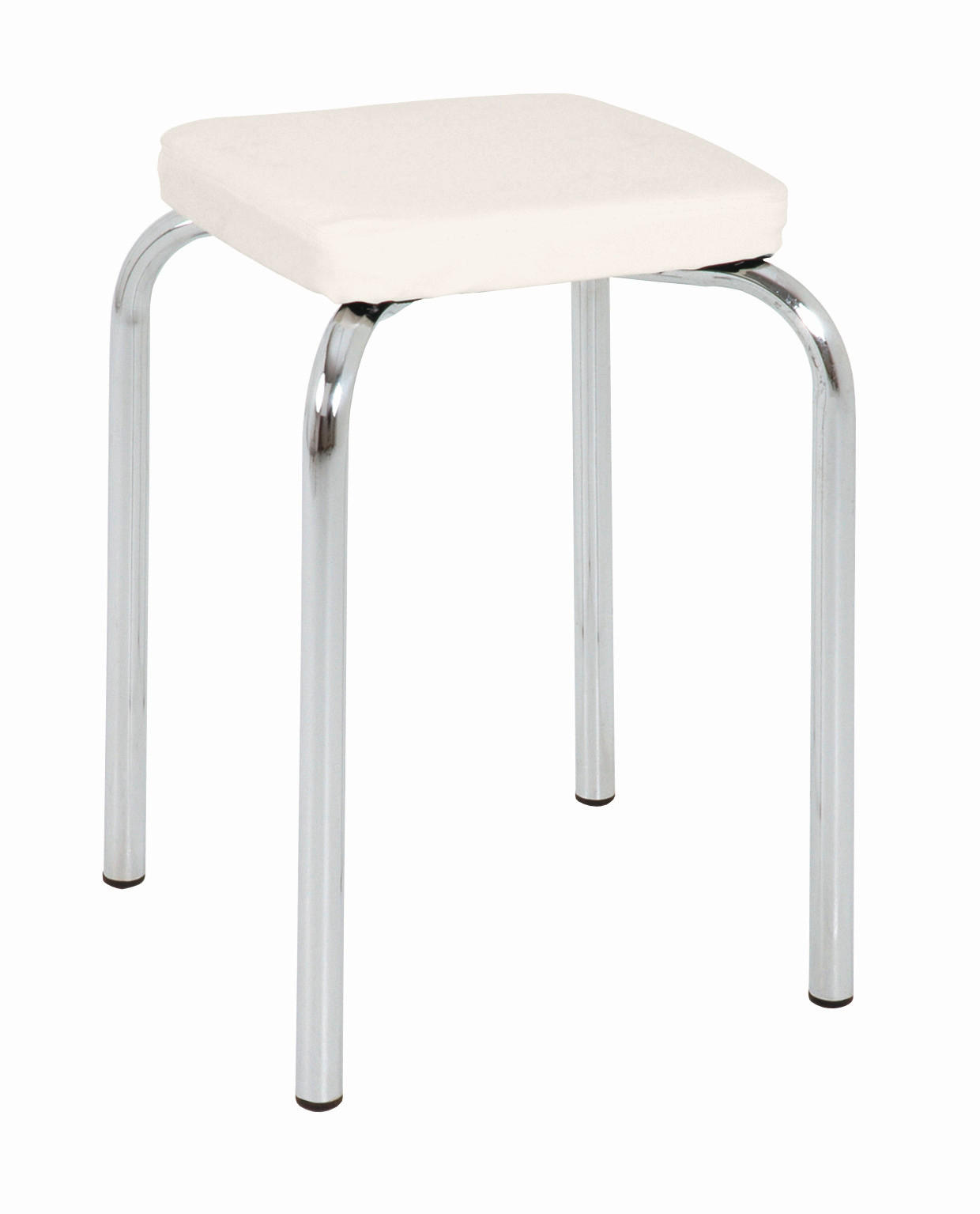 STAPELHOCKER Weiß, Chromfarben  - Chromfarben/Weiß, Basics, Kunststoff/Metall (36/49/36cm) - Carryhome