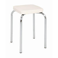 STAPELHOCKER Weiß, Chromfarben  - Chromfarben/Weiß, Basics, Kunststoff/Metall (36/49/36cm) - Carryhome