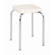 STAPELHOCKER Weiß, Chromfarben  - Chromfarben/Weiß, Basics, Kunststoff/Metall (36/49/36cm) - Carryhome