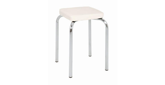 STAPELHOCKER Weiß, Chromfarben  - Chromfarben/Weiß, Basics, Kunststoff/Metall (36/49/36cm) - Carryhome