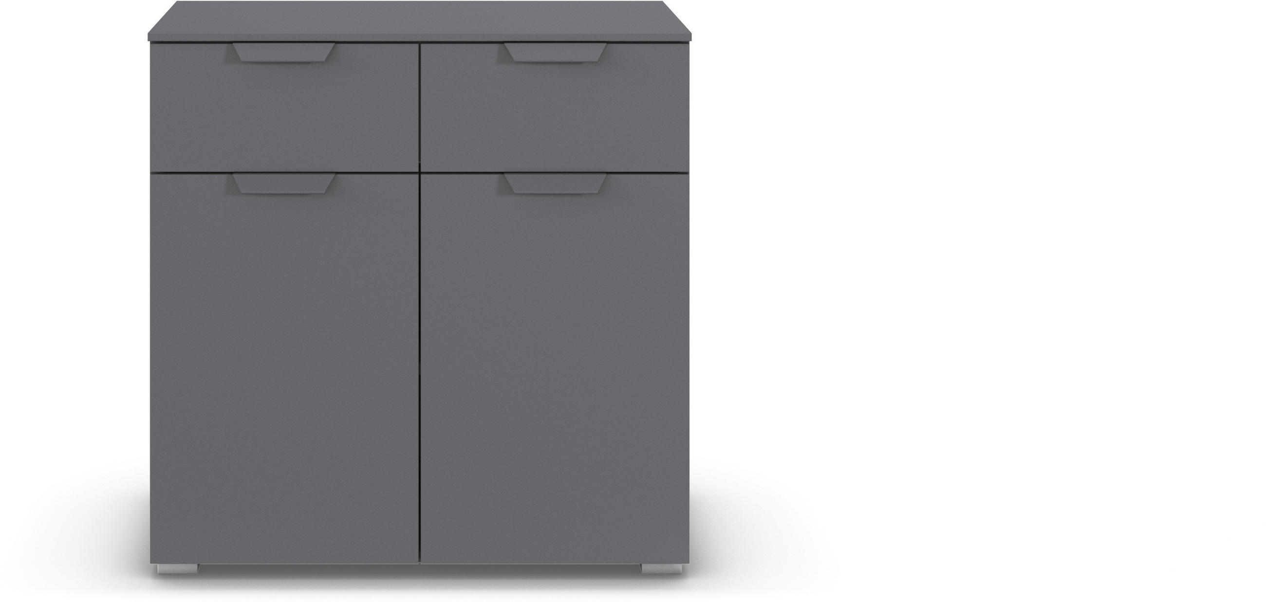 KOMMODE in 80/81/42 cm - Dunkelgrau, Design, Holzwerkstoff/Metall (80/81/42cm) - Carryhome
