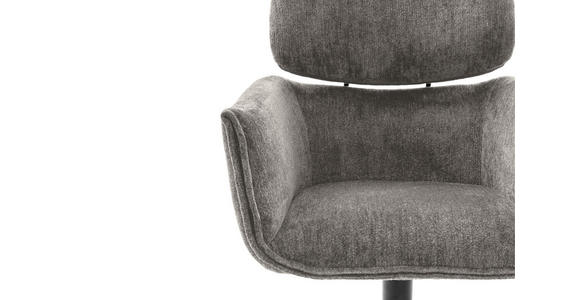 ARMLEHNSTUHL in Stahl Struktur - Schwarz/Grau, Design, Textil/Metall (60/90/65cm) - Novel