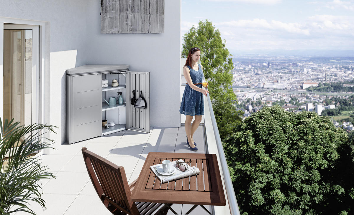 AUFBEWAHRUNGSBOX     - Silberfarben, Design, Metall (117/127/76cm) - Biohort