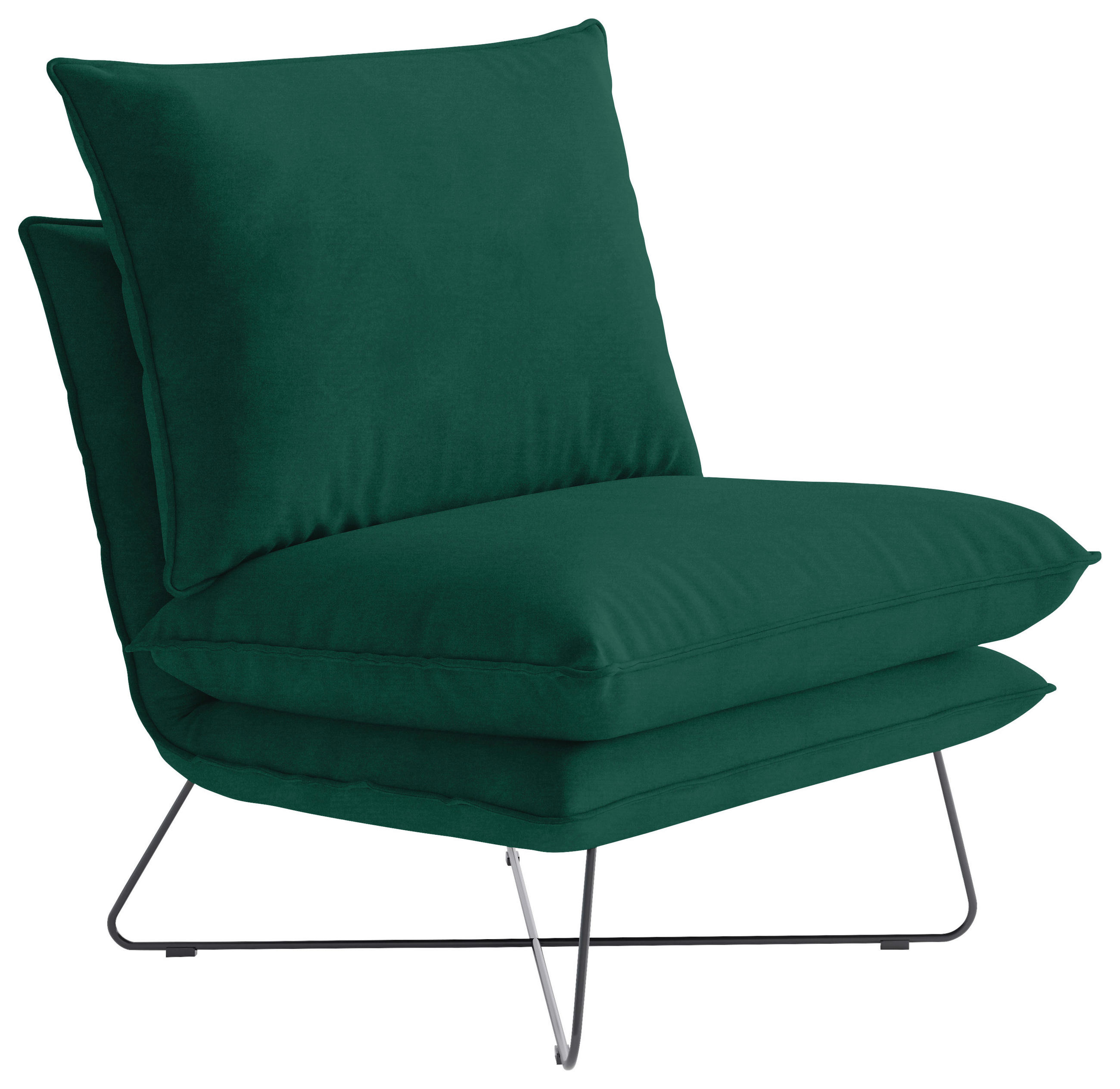 FÅTÖLJ i textil grön  - grön/svart, Design, metall/textil (72/84/90cm) - Livetastic