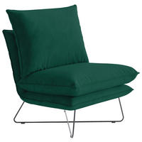 SESSEL in Velours Grün  - Schwarz/Grün, Design, Textil/Metall (72/84/90cm) - Hom`in