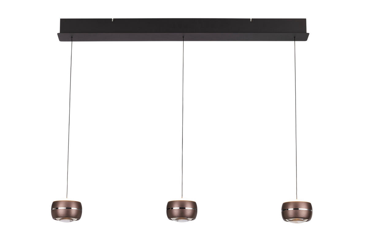 LED-HÄNGELEUCHTE 100/12/180 cm    - Braun, Design, Glas/Metall (100/12/180cm) - Dieter Knoll