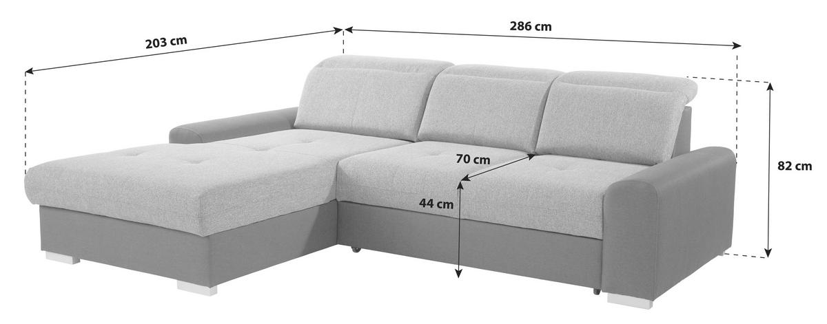 HÖRNSOFFA i chenille Elfenbein  - Elfenbein/svart, Klassisk, trä/textil (203/286cm) - MID.YOU