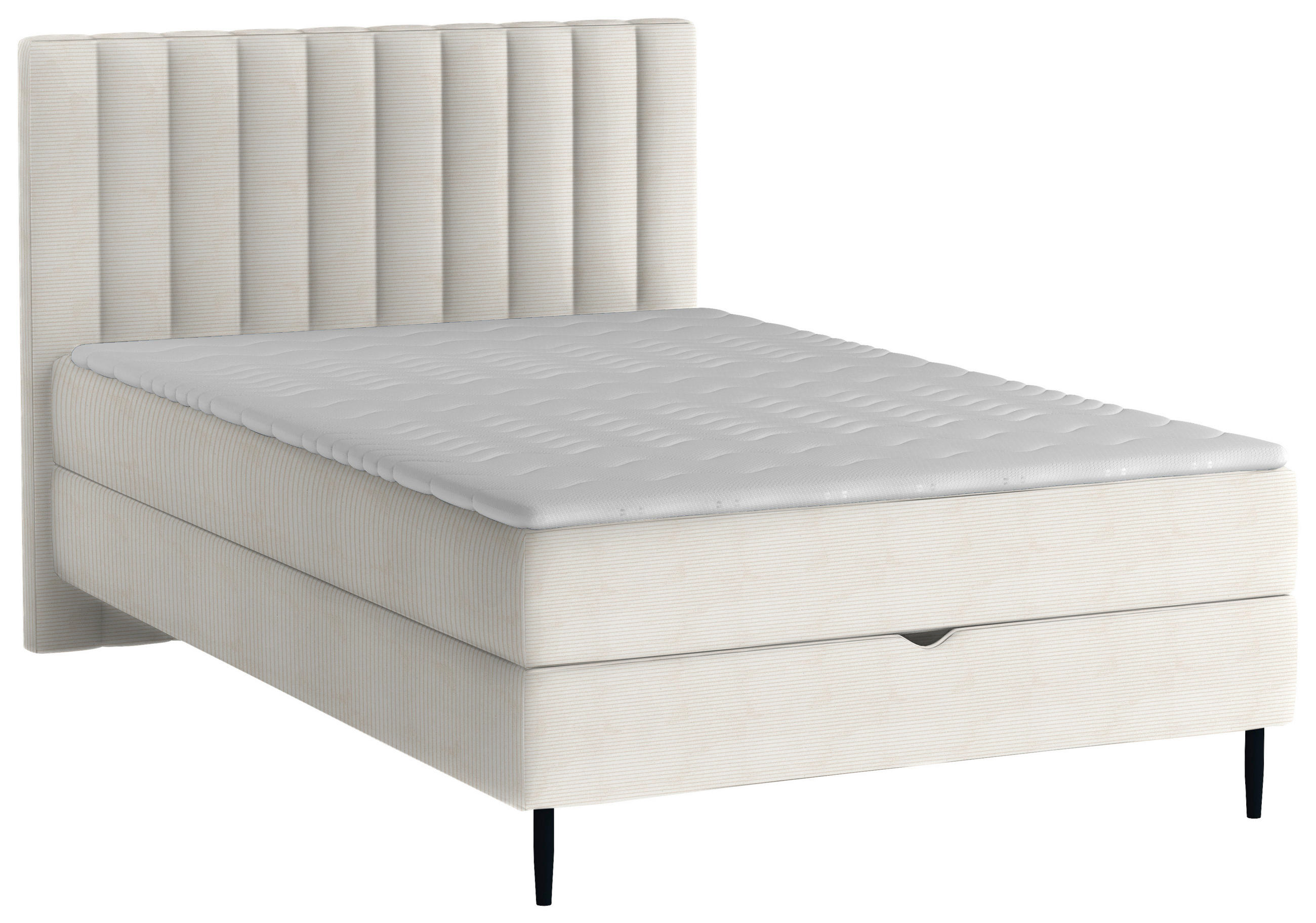 BOXBETT 120/200 cm  in Beige  - Beige/Schwarz, Design, Holz/Holzwerkstoff (120/200cm) - Stylife