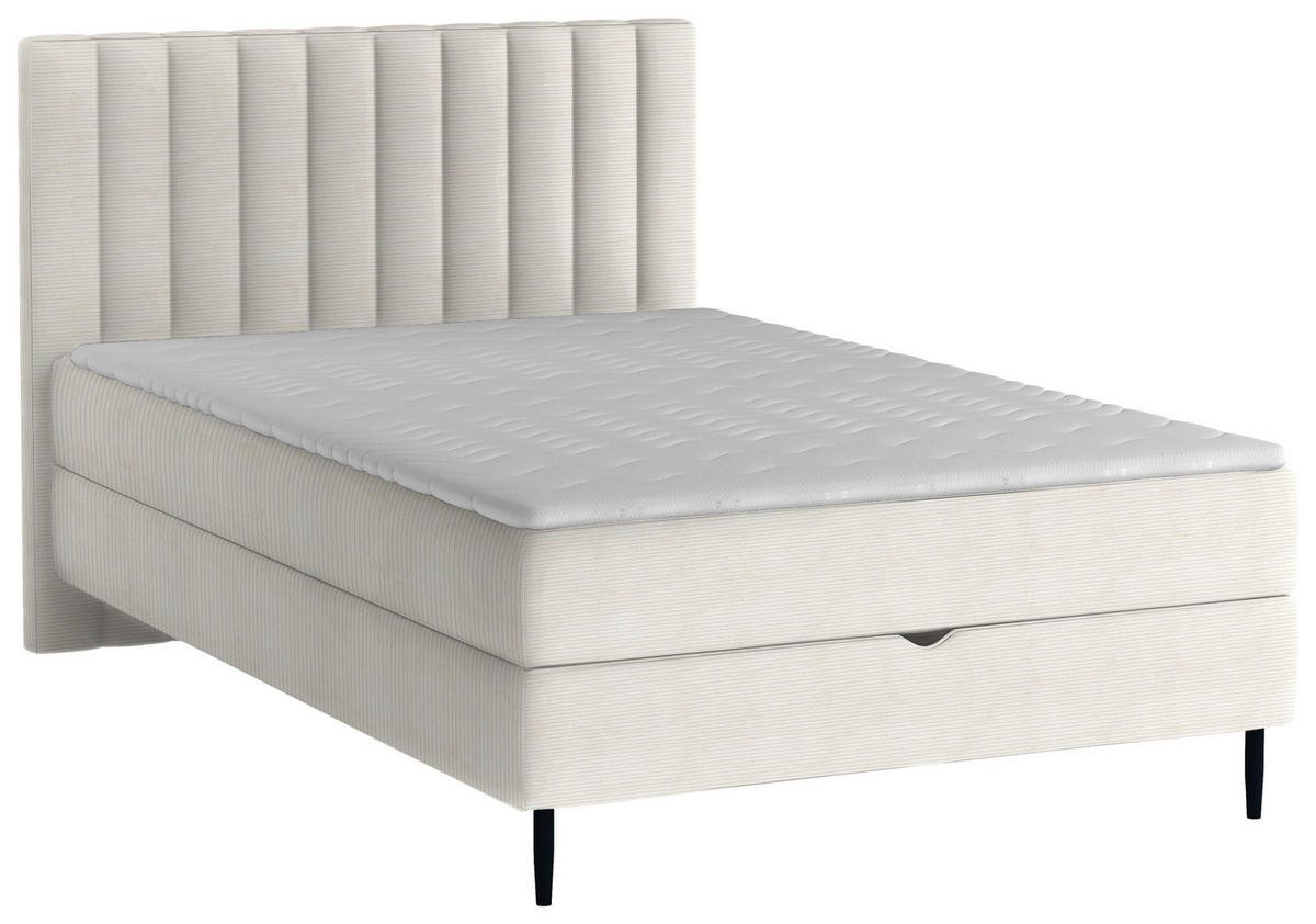 BOXBETT 120/200 cm  in Beige  - Beige/Schwarz, Design, Holz/Holzwerkstoff (120/200cm) - Stylife