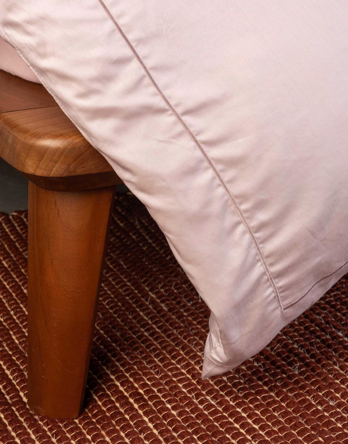 BETTWÄSCHE 3-teilig Aziza Makosatin 200/200 cm  - Hellrosa, KONVENTIONELL, Textil (200/200cm) - Essenza