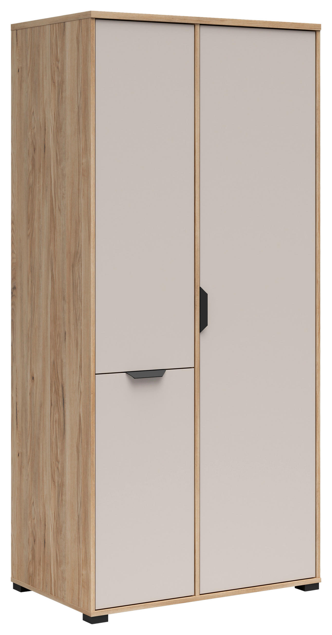 DREHTÜRENSCHRANK Eichefarben, Kaschmir  - Kaschmir/Eichefarben, Basics, Holzwerkstoff/Kunststoff (90/192,6/56cm) - Milino