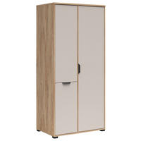 DREHTÜRENSCHRANK Eichefarben, Kaschmir  - Kaschmir/Eichefarben, Basics, Holzwerkstoff/Kunststoff (90/192,6/56cm) - Milino