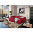 2,5-SITZER  in Flachgewebe Rot  - Rot/Schwarz, Design, Kunststoff/Textil (240/70/125cm) - Xora