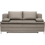 BOXSPRINGSOFA in Flachgewebe Beige  - Chromfarben/Beige, Design, Textil/Metall (200/93/107cm) - Novel