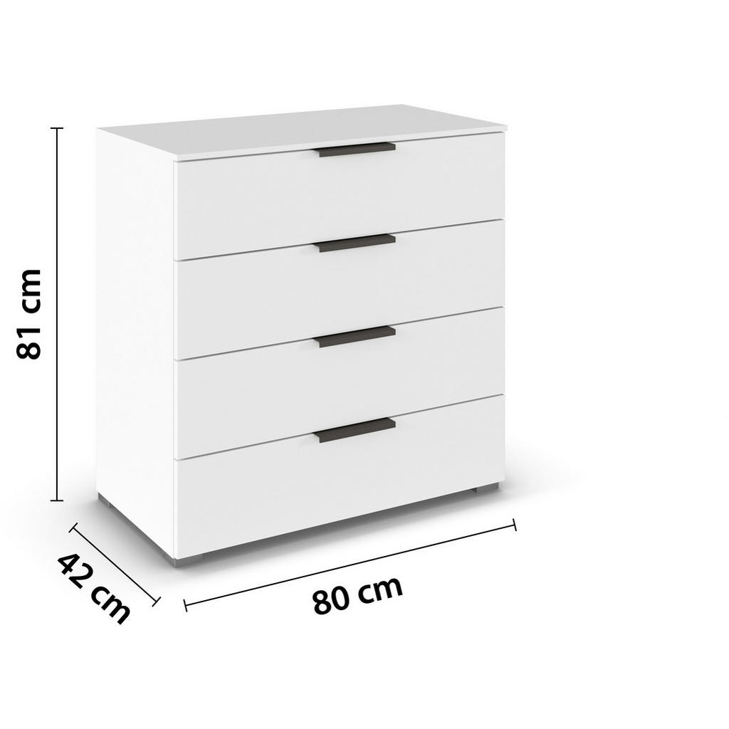 Thumbnail - Novel Kommode, Weiß, Metall, 4 Schubladen, 80x81x42 cm, Blauer Engel, Goldenes M, Made in Germany, stehend, in verschied...