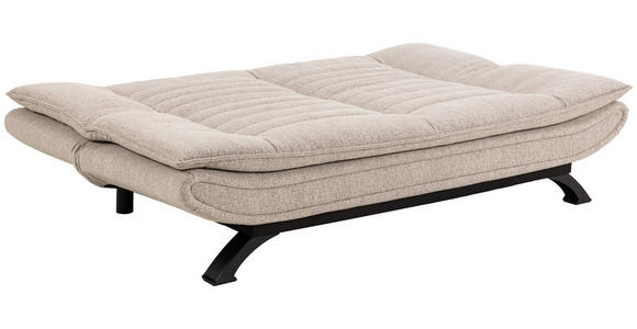 SCHLAFSOFA in Textil Beige  - Beige/Schwarz, Design, Textil/Metall (196/91/98cm) - Carryhome