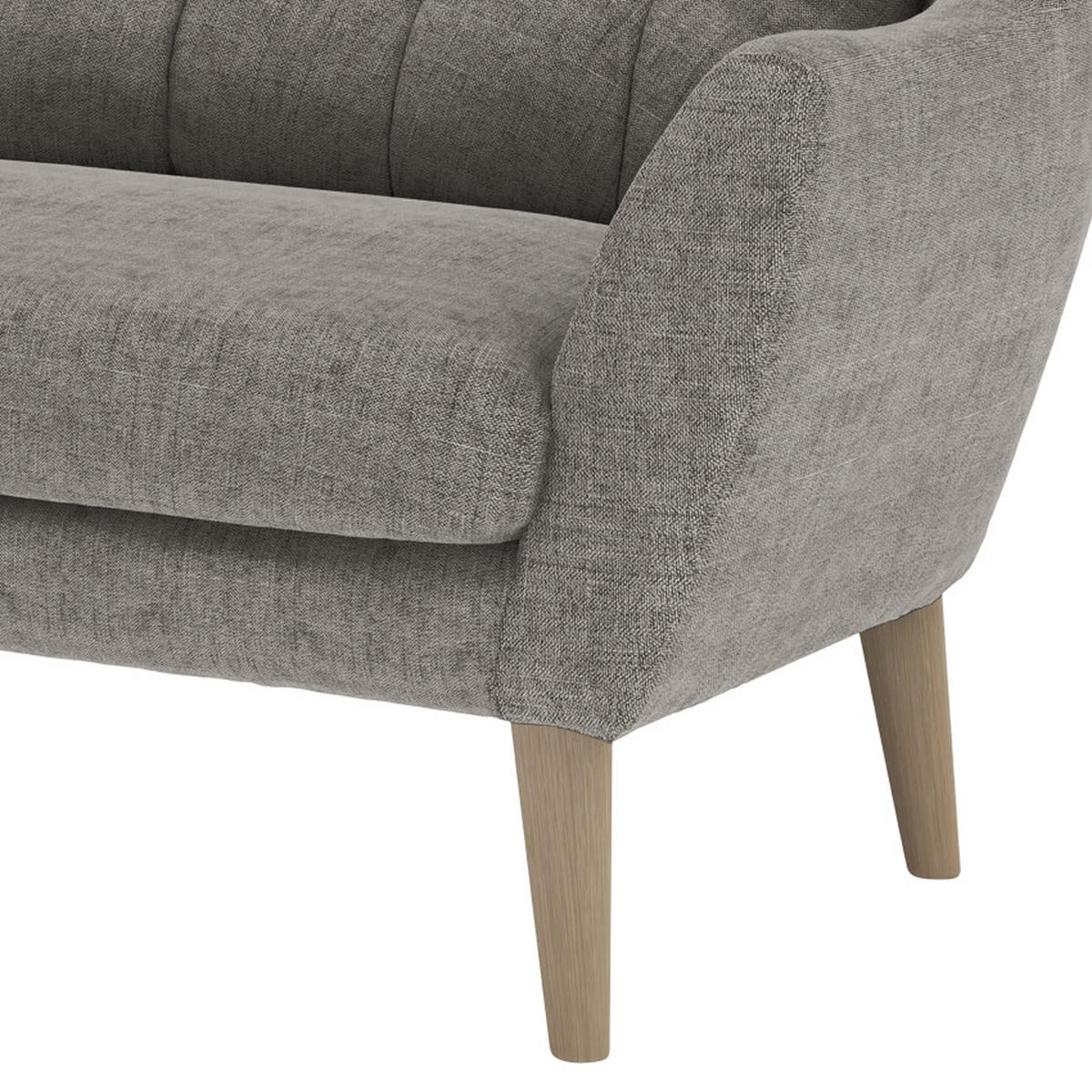 2-SITZER-SOFA in Webstoff Dunkelgrau  - Eichefarben/Dunkelgrau, Konventionell, Holz/Textil (144/107/94cm) - Trendmanufaktur