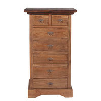 KOMMODE , 53/100/36 cm, 7 Schublade(n)  - Messingfarben/Braun, Design, Holz/Metall (53/100/36cm) - MID.YOU