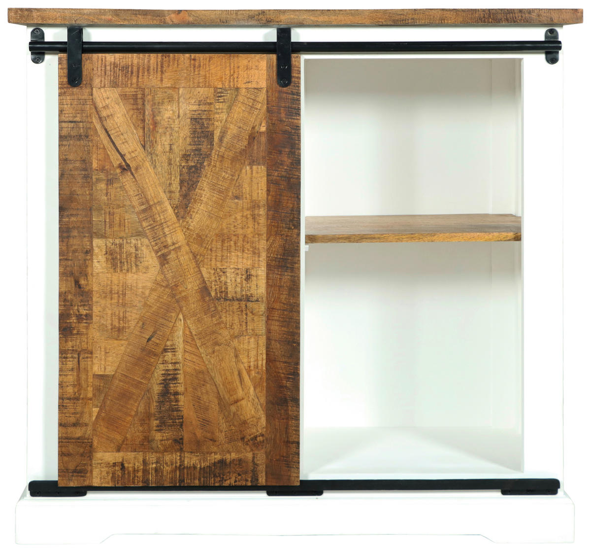 KOMODA   100/85/45 cm   prirodne boje, crna, bijela  - bijela/prirodne boje, Lifestyle, drvni materijal/drvo (100/85/45cm) - MID.YOU