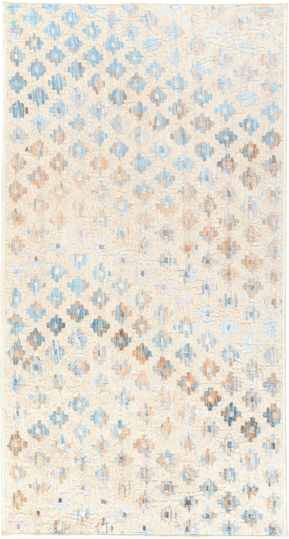 VINTAGE-TEPPICH Ondea Zigira 80/150 cm  in Creme, Pastellblau, Cognac  - Pastellblau/Cognac, Trend, Kunststoff/Textil (80/150cm) - Lindorug