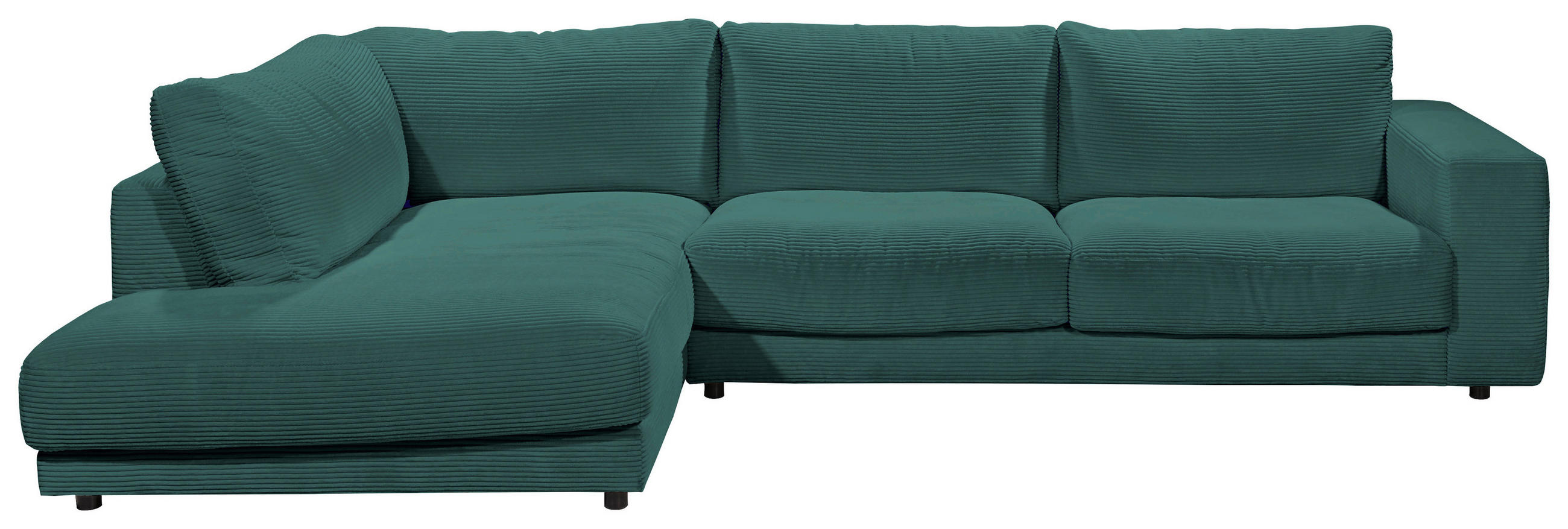 ECKSOFA Grün Cord  - Schwarz/Grün, Design, Kunststoff/Textil (224/325cm) - Hom`in