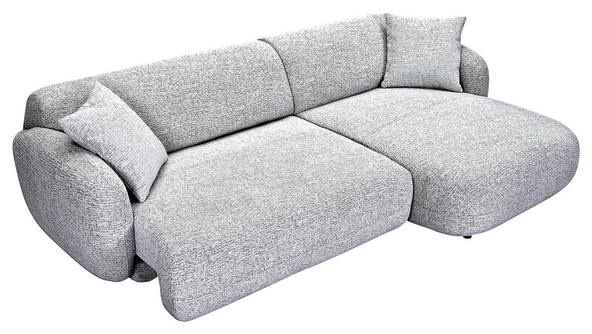 ECKSOFA Flachgewebe Schwarz, Weiss  - Weiss/Schwarz, Modern, Kunststoff/Textil (275/162cm) - Carryhome