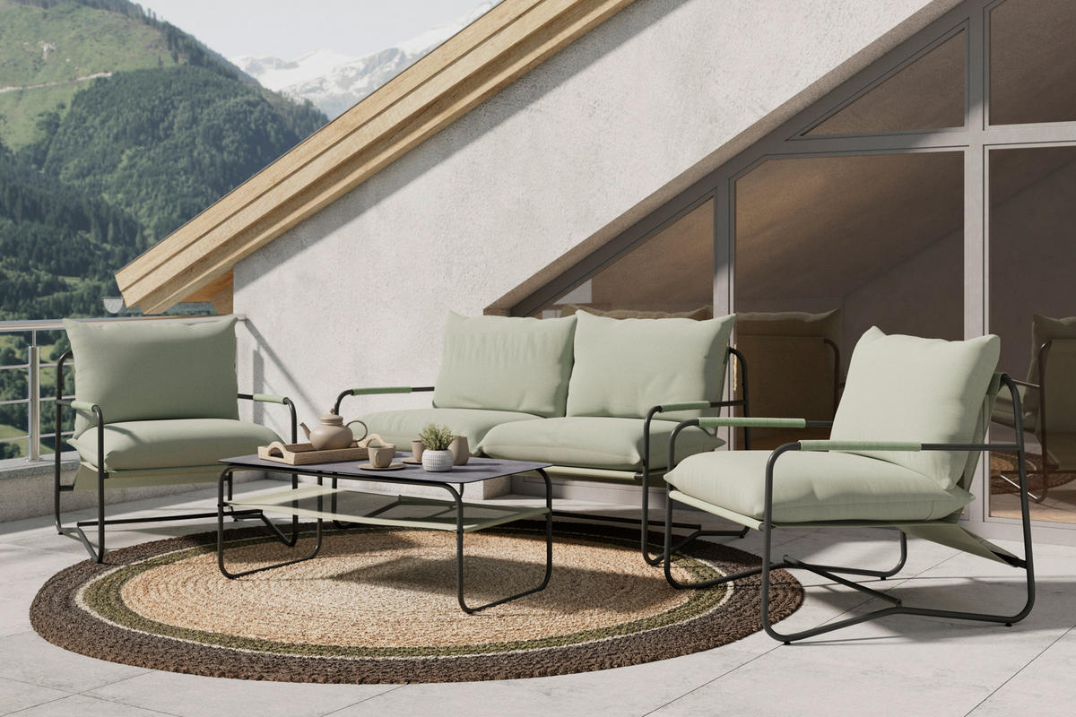 UTESET  - mintgrön/antracit, Design, metall/glas - Ambia Garden