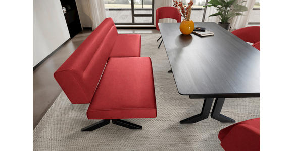 SITZBANK 220/87/70-86 cm  in Rot  - Rot/Schwarz, KONVENTIONELL, Textil/Metall (220/87/70-86cm) - Moderano