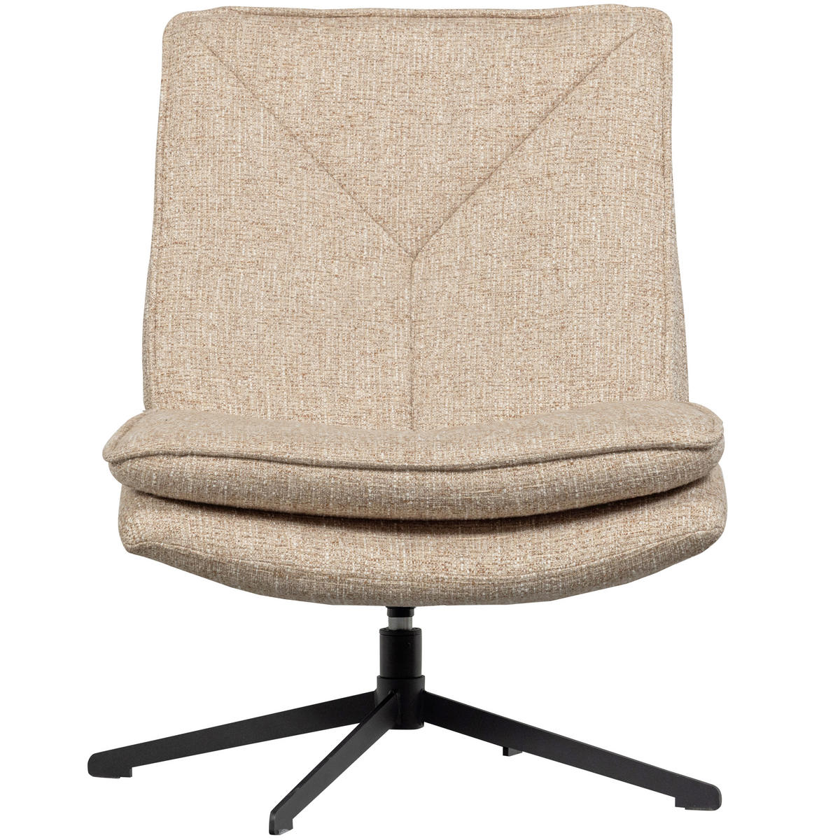 SESSEL in Webstoff Naturfarben  - Schwarz/Naturfarben, Design, Textil/Metall (75/88/94cm) - Livetastic