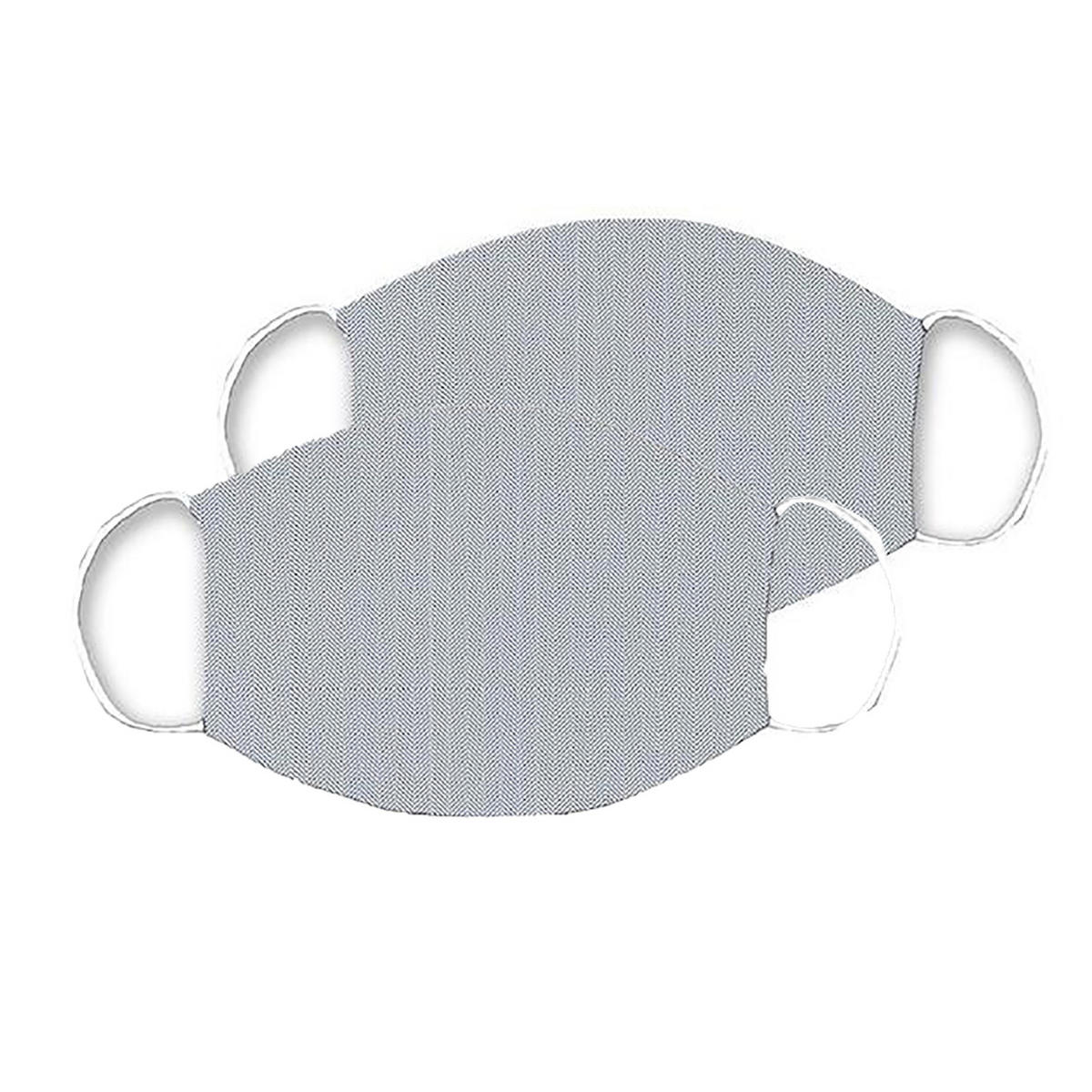 Mund-Nasen-Maske, 2er Set  - Weiss/Dunkelblau, Basics, Textil (13/25cm)