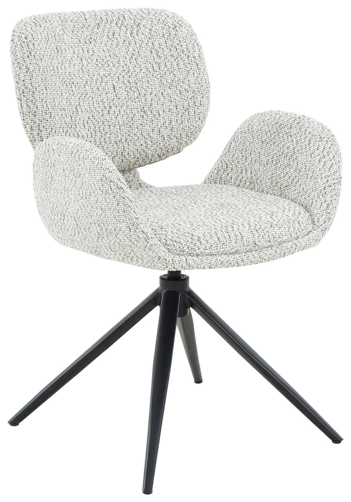 ARMLEHNSTUHL  Sitzfläche 360° drehbar, automatische Rückholfunktion Chenille  - Beige/Schwarz, Design, Textil/Metall (58,5/83,5/61,5cm) - Novel