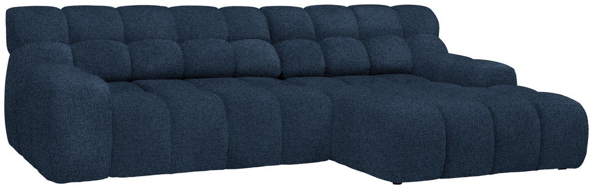 Ecksofa inkl. Funktion Dunkelblau Webstoff  - Schwarz/Dunkelblau, MODERN, Kunststoff/Textil (297/180cm) - Welnova